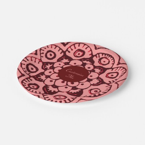 Lotus Blossom HennaRed Paper Plates