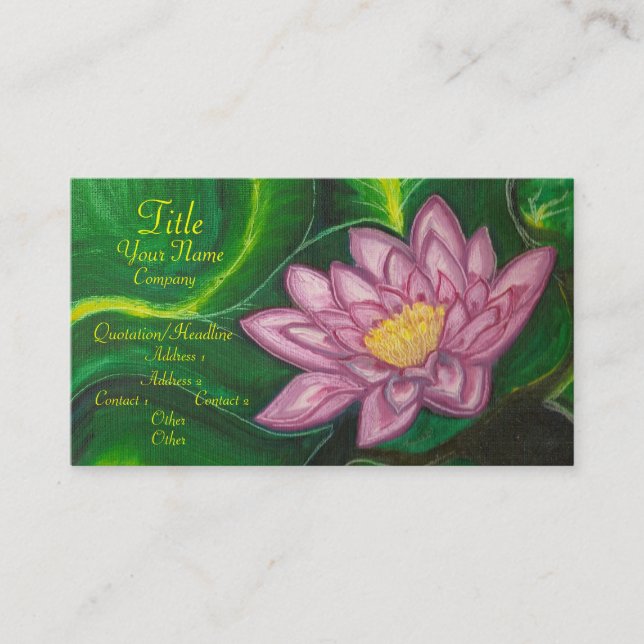 Lotus Blossom (Lily Pad) Business Card (Front)