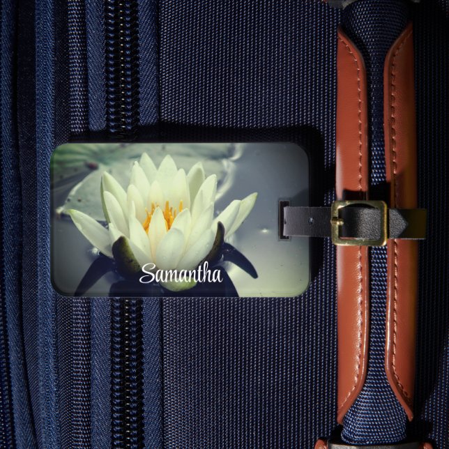 Lotus Blossom Personalized Luggage Tag (Front Insitu 4)