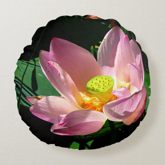 Lotus Blossom Round Pillow (Front)