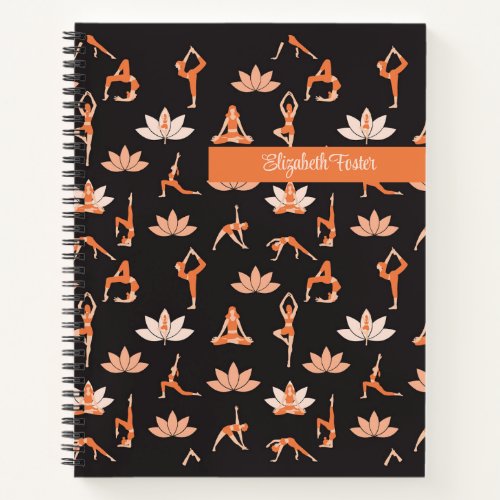 Lotus Blossom Yoga Girls Customizable Notebook