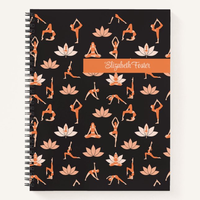 Lotus Blossom Yoga Girls Customizable Notebook (Front)