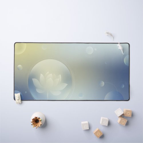 Lotus Blue background Multi_function Desk Mat