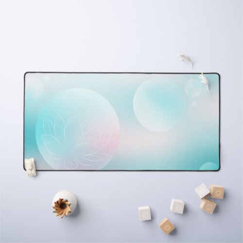 Lotus Blue background Multi_function Desk Mat