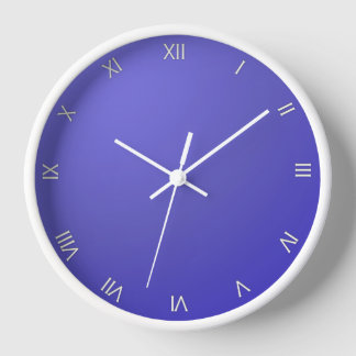 Lotus Blue Glow Roman Numerals Wall Clock