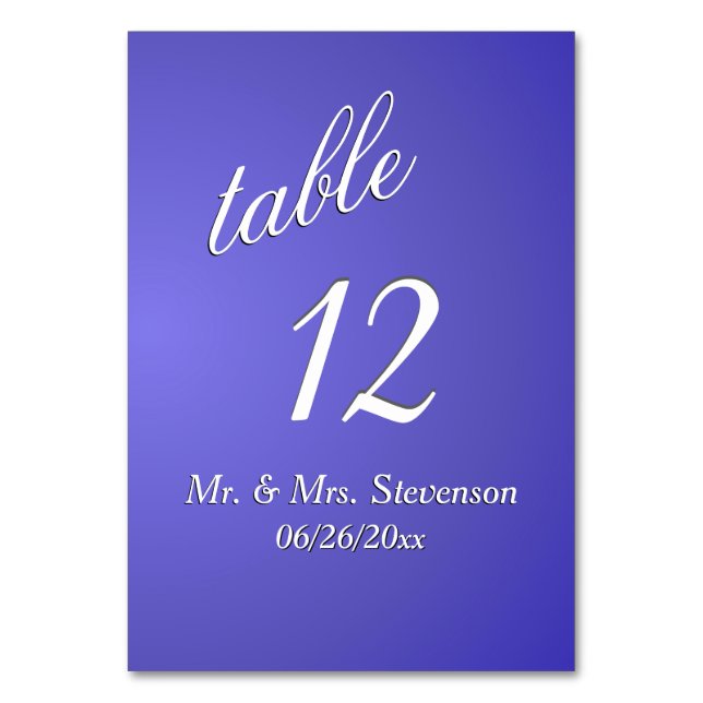 Lotus Blue Table Number (Front)