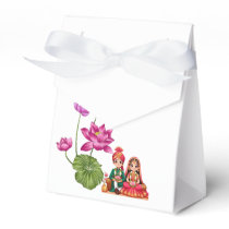 Lotus, bride and groom picture favor boxes