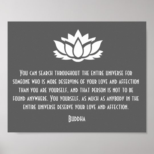 Lotus Buddha Love Quote Poster | Zazzle.com