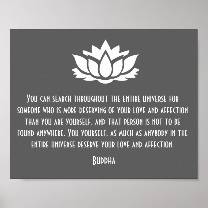 Lotus Buddha Love Quote Poster