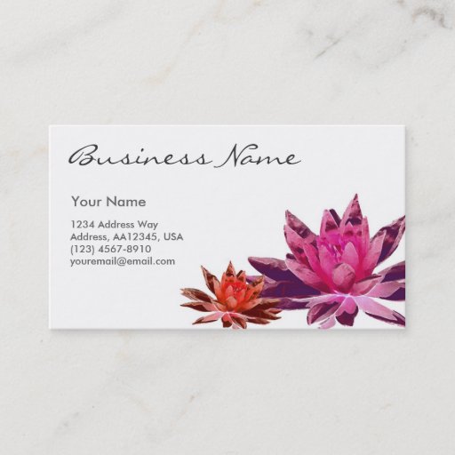Customizable Lotus Business Card