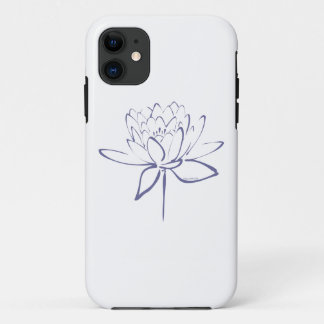 Lotus Calligraphy (Blue) iPhone 11 Case