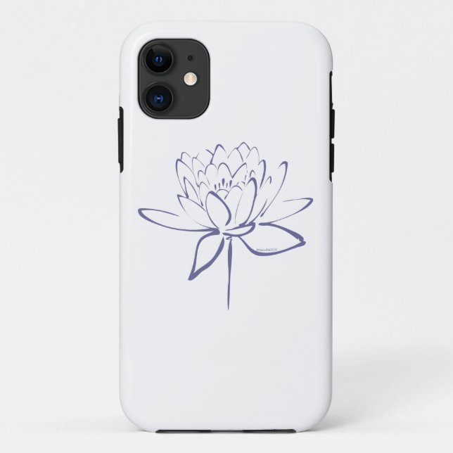Lotus Calligraphy (Blue) Case-Mate iPhone Case (Back)
