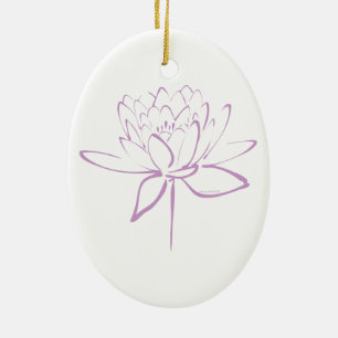 Lotus Calligraphy (Lavender) Ceramic Ornament