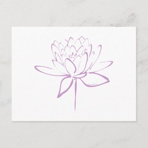 Lotus Calligraphy Lavender Postcard