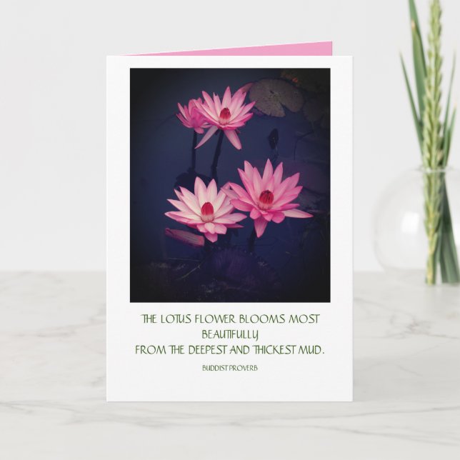Lotus Card with Quote (Front)