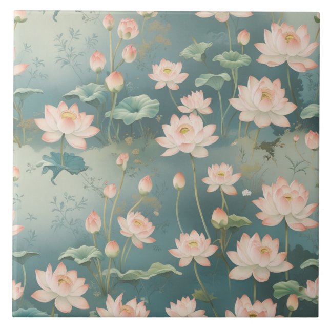 Lotus  ceramic tile (Front)