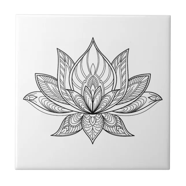 Lotus Ceramic Tile | Zazzle