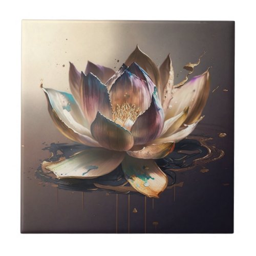 Lotus Ceramic Tile _ Delicate and Graceful Floral 