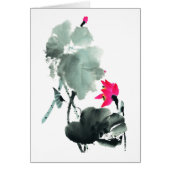 Lotus/Chinese Brush Painting Art/Blank Card (Front)