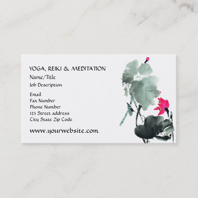LOTUS | Chinese Brush Painting Art Business Card (Front)