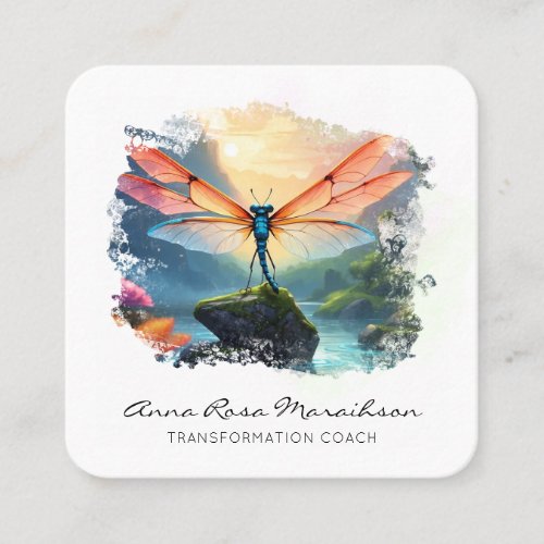   Lotus Colorful  Lily  Abstract Dragonfly  QR  Square Business Card