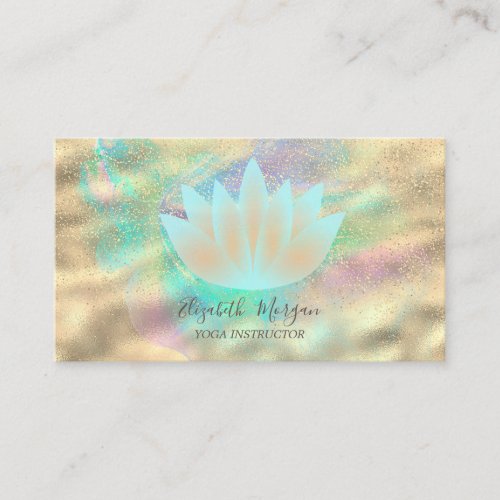 Lotus Confetti Gold Holographic Ink Business Card