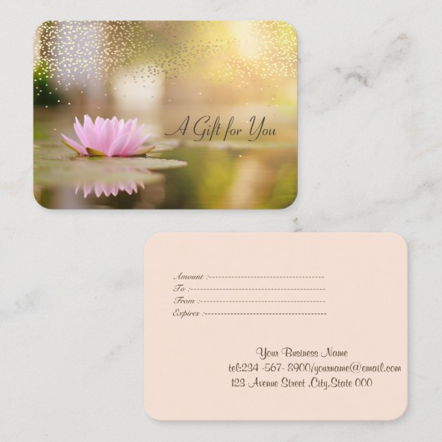 Lotus,Confetti,Spa,Massage Discount Card (Front/Back)
