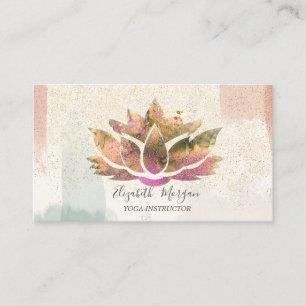 Lotus,Confetti Watercolor Brush Stroke  Business Card