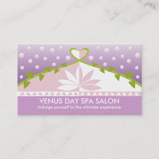 Customizable Lotus Day Spa Business Cards