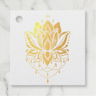 Lotus design foil favor tags