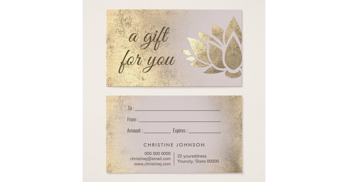 lotus design gift card Zazzle