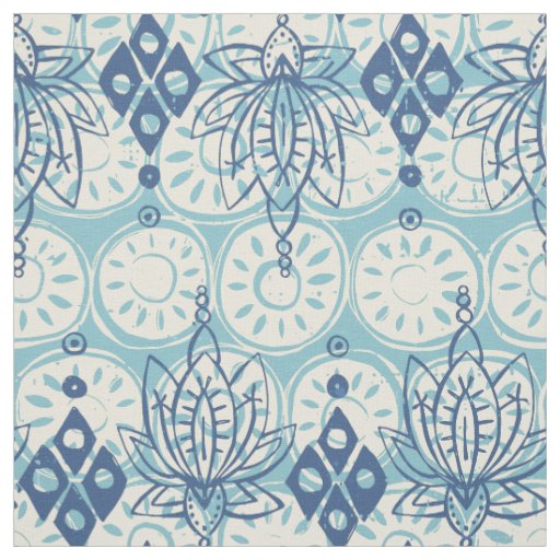 lotus diamond blue fabric