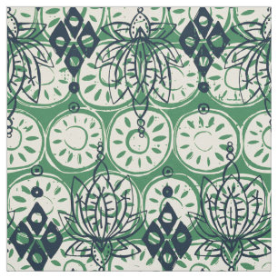 lotus diamond green fabric