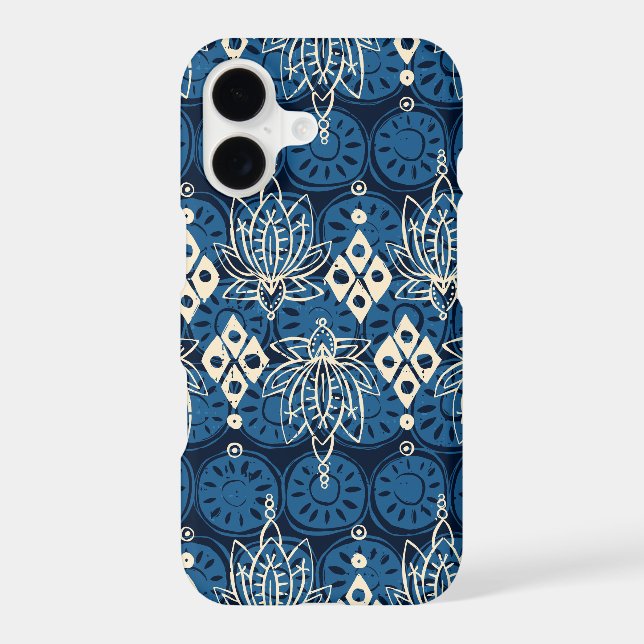 lotus diamond indigo iphone case (Back)
