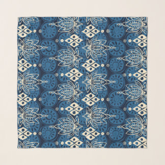 lotus diamond indigo scarf