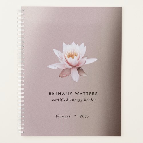 Lotus Dusty Rose Energy Healer Counselor Annual Planner