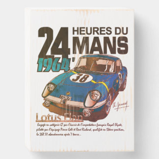 Lotus Elan 24H du Mans 1964 Wooden Box Sign