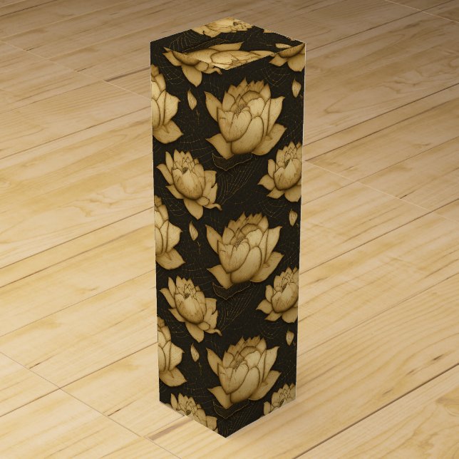 Lotus Elegance Blooms Wine Box (Front)