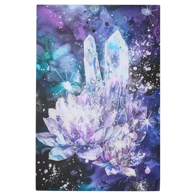 *~* Lotus Esoteric SC3 Crystals Celestial Space Metal Print (Front)