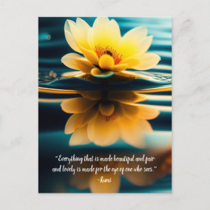 Lotus Everything Beautiful Rumi Quote Postcard