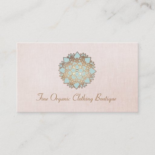 Customizable Lotus Fashion Boutique Pink Linen Business Card