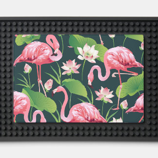 Lotus & Flamingos Bar Mat