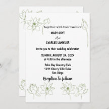 lotus floral Wedding Invitation