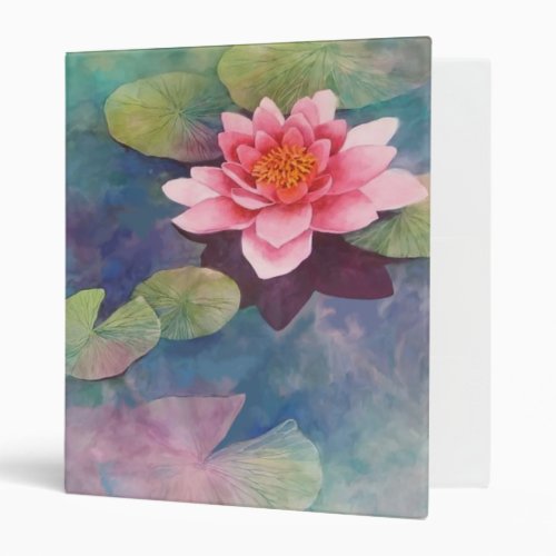 Lotus Flower 3 Ring Binder