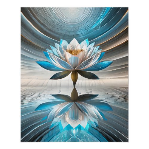 Lotus flower abstract wall poster
