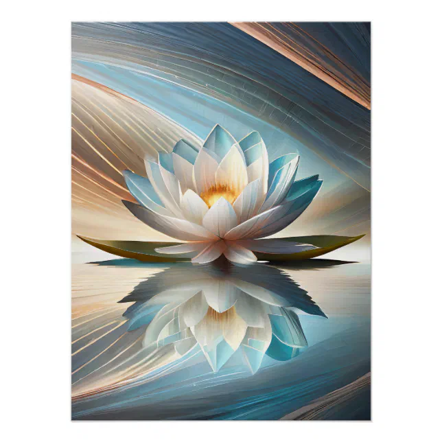 Lotus flower abstract wall poster | Zazzle