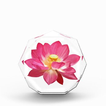 Lotus Flower Acrylic Octagon Award by MoonArtandDesigns at Zazzle