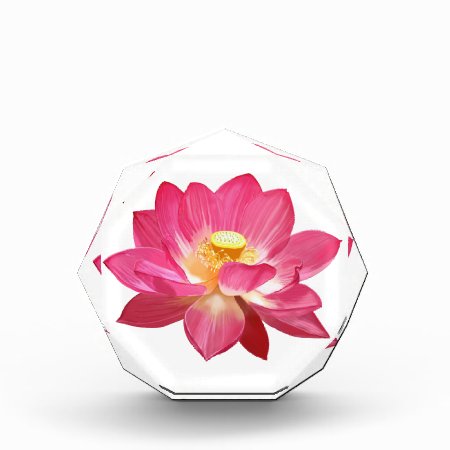 Lotus Flower Acrylic Octagon Award