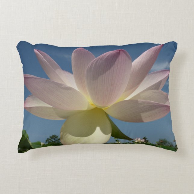 Lotus Flower and Blue Sky II Accent Pillow (Front)