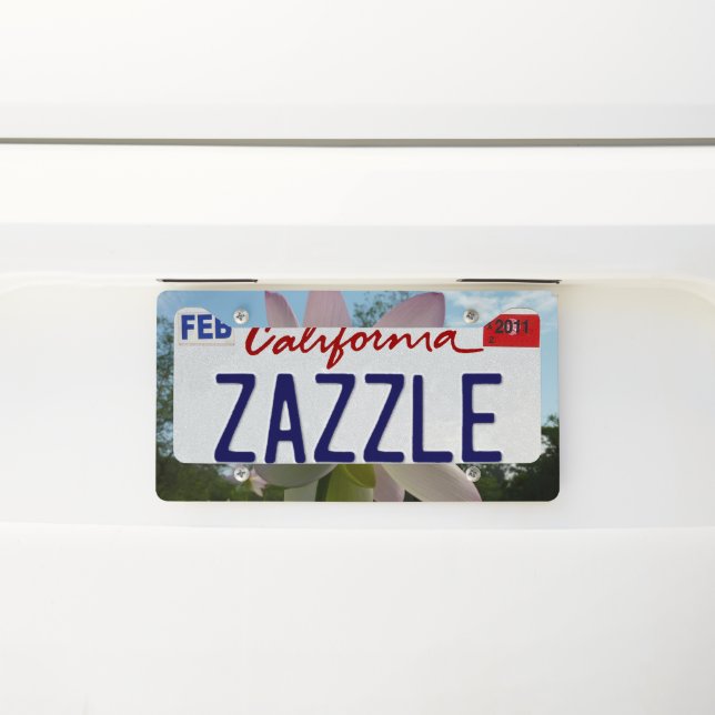 Lotus Flower and Blue Sky II License Plate Frame (On Car)